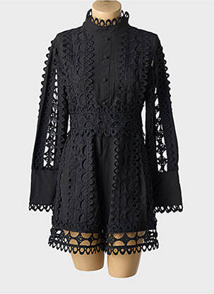 Combishort coupe cintrée manches longues noir LAMIAR femme