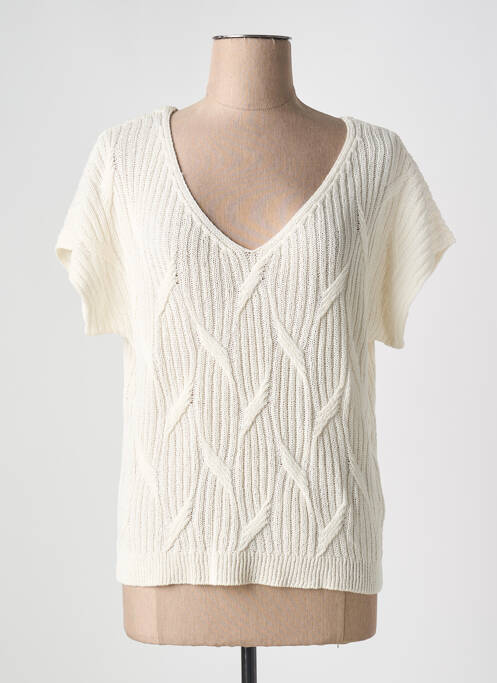 T-shirt col v manches courtes beige ESQUALO femme