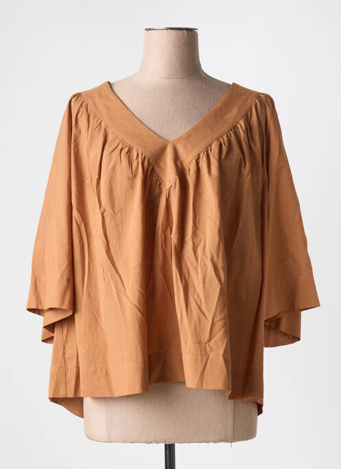 Blouse marron MAT. pour femme