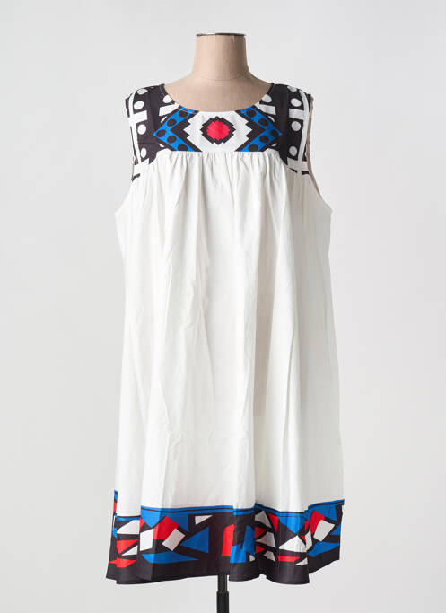 Robe mi-longue blanc BUBBLEE pour femme