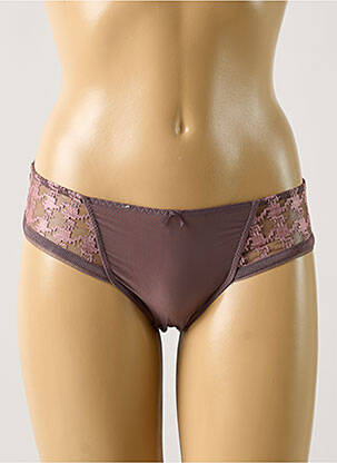 Culotte effet matière satinée marron LEJABY femme