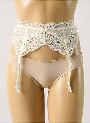 Guêpière/porte-jarretelle sans armature blanc BARBARA femme