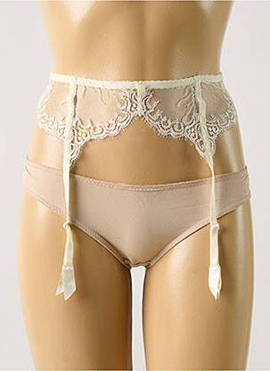 Guêpière/porte-jarretelle sans armature blanc LEJABY femme