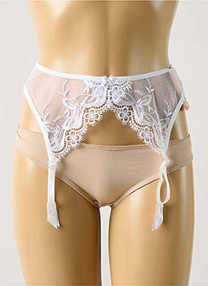 Guêpière/porte-jarretelle sans armature blanc SAWREN femme