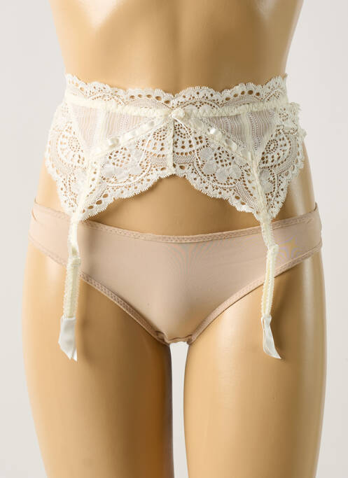 Guêpière/Porte-jarretelle blanc BARBARA pour femme