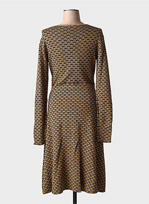Robe mi-longue manches longues manches longues marron ZILCH femme