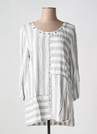 Robe courte manches longues manches longues gris DOLCEZZA femme
