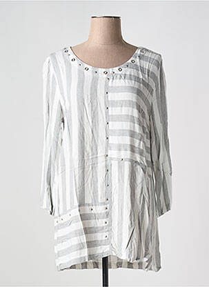 Robe courte manches longues manches longues gris DOLCEZZA femme