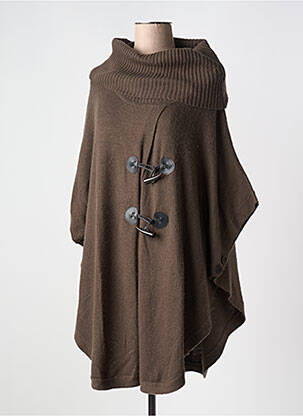Poncho col tunisien vert PAUL BRIAL femme