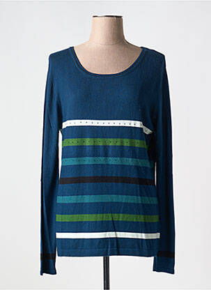 Pull coupe cintrée manches longues bleu PAUL BRIAL femme