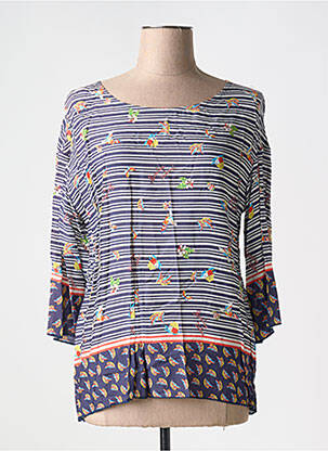 T-shirt manches 3/4 manches 3/4 bleu THALASSA femme