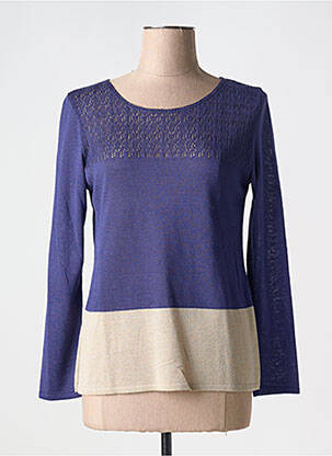 Pull coupe cintrée manches longues bleu TELMAIL femme