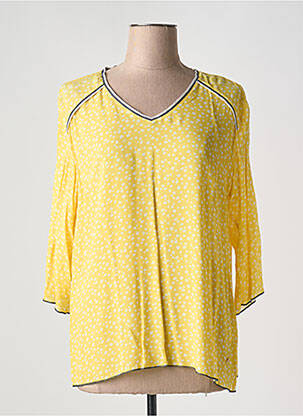 Blouse légère et transparente manches 3/4 jaune THALASSA femme