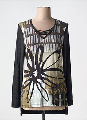 T-shirt manches longues manches longues noir DOLCEZZA femme