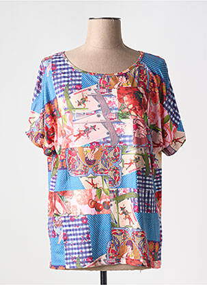 T-shirt coupe droite manches courtes bleu MISSING JOHNNY femme