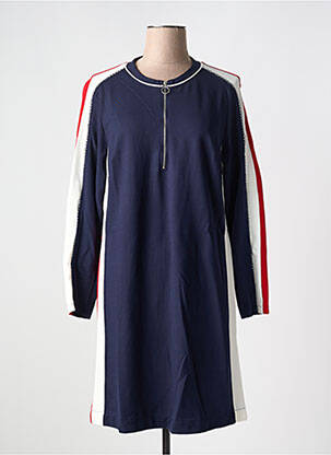 Robe courte manches longues manches longues bleu MALOKA femme