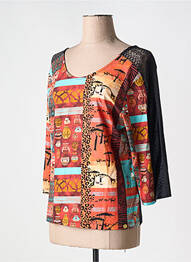 T-shirt imprimé fantaisie manches 3/4 orange PAUL BRIAL femme