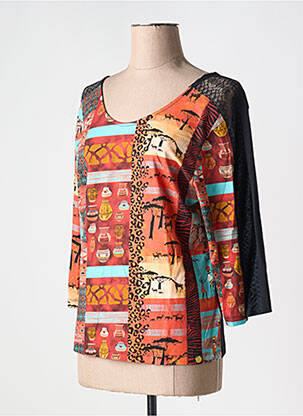 T-shirt manches 3/4 manches 3/4 orange PAUL BRIAL femme