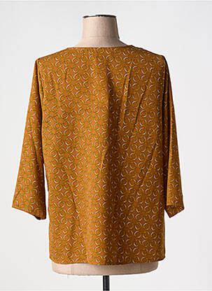 Blouse imprimé fantaisie manches 3/4 jaune REVD'ELLE femme
