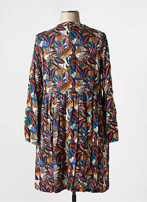 Robe mi-longue imprimé fantaisie manches longues noir LA FIANCÉE femme