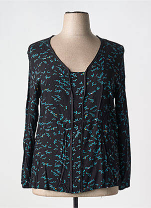 Blouse tissage popeline manches longues noir LA FIANCEE DU MEKONG femme
