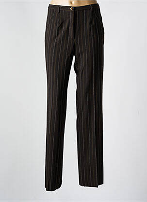 Pantalon droit tissage crêpe taille haute marron KIPLAY femme