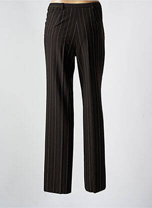 Pantalon droit tissage crêpe taille haute marron KIPLAY femme