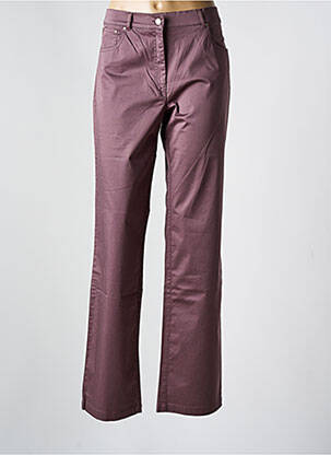 Pantalon droit tissage popeline taille normale violet PAUL BRIAL femme