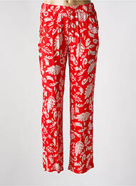 Pantalon droit tissage popeline taille normale rouge ÉTYMOLOGIE femme