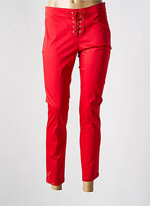 Pantalon 7/8 stretch taille normale rouge PAUL BRIAL femme