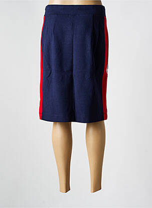 Jupe mi-longue coupe droite bleu MALOKA femme