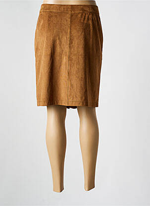Jupe mi-longue taille à pinces marron PAUL BRIAL femme