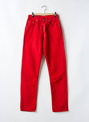 Jeans coupe slim stretch taille haute rouge SETRAK femme