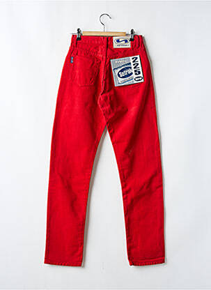 Jeans coupe slim stretch taille haute rouge SETRAK femme