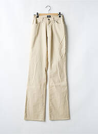 Pantalon flare taille haute taille haute beige SETRAK femme