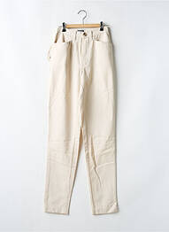 Pantalon slim tissage popeline taille normale beige SETRAK femme