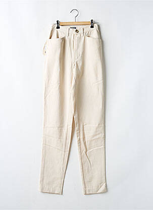 Pantalon slim tissage popeline taille normale beige SETRAK femme