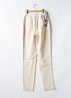 Pantalon slim tissage popeline taille normale beige SETRAK femme