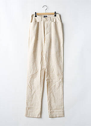 Pantalon slim taille haute taille haute beige SETRAK femme