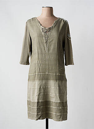 Robe mi-longue manches 3/4 manches 3/4 vert ELISA CAVALETTI femme