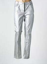Pantalon slim stretch taille normale argent LAUREN VIDAL femme