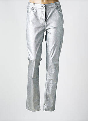 Pantalon slim stretch taille normale argent LAUREN VIDAL femme