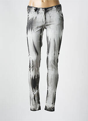 Pantalon slim tissage popeline taille normale gris NÜ femme