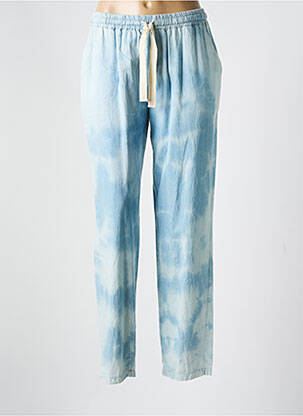Pantalon droit tissage popeline taille normale bleu LAUREN VIDAL femme
