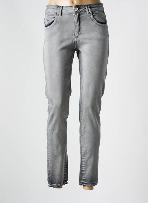 Jeans coupe slim gris ELISA CAVALETTI pour femme