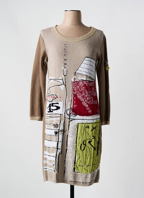 Robe pull beige ELISA CAVALETTI pour femme