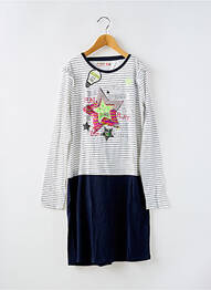 Robe mi-longue col rond manches longues bleu DESIGUAL fille