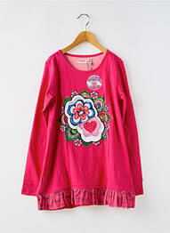 Tunique manches longues col rond rose DESIGUAL fille