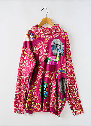 Pull col roulé resserrée sur le bas manches longues rose DESIGUAL fille