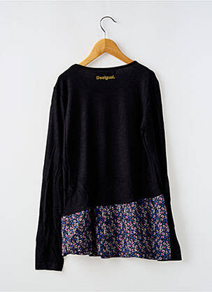 Tunique manches longues col rond noir DESIGUAL fille